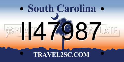 II47987 South Carolina License Plate