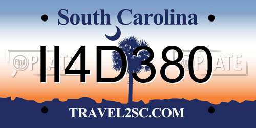 II4D380 South Carolina License Plate