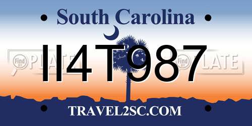 II4T987 South Carolina License Plate