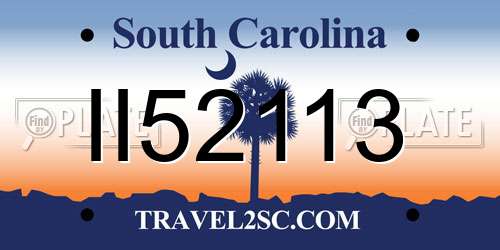 II52113 South Carolina License Plate