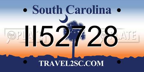 II52728 South Carolina License Plate