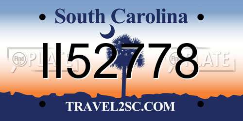 II52778 South Carolina License Plate