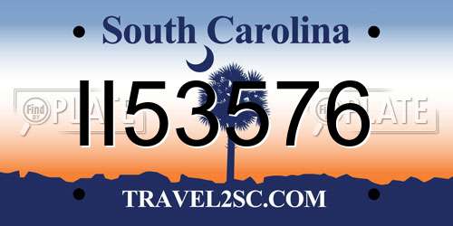 II53576 South Carolina License Plate