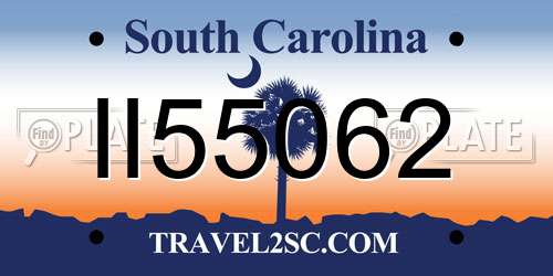 II55062 South Carolina License Plate