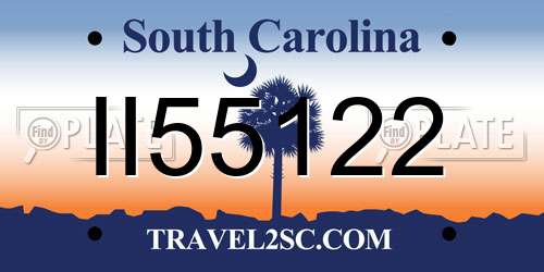 II55122 South Carolina License Plate