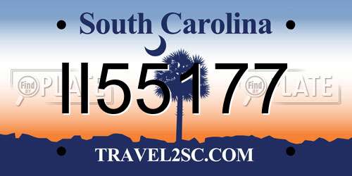II55177 South Carolina License Plate
