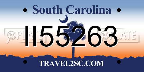 II55263 South Carolina License Plate