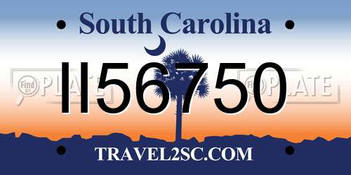 II56750 South Carolina License Plate