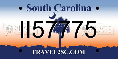 II57775 South Carolina License Plate