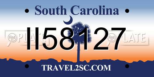 II58127 South Carolina License Plate