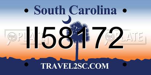 II58172 South Carolina License Plate