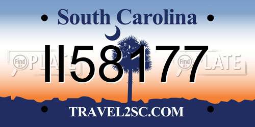 II58177 South Carolina License Plate