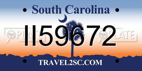 II59672 South Carolina License Plate