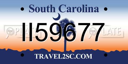 II59677 South Carolina License Plate