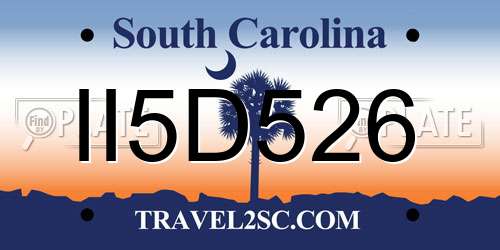 II5D526 South Carolina License Plate