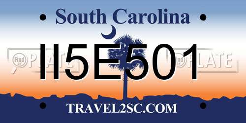 II5E501 South Carolina License Plate