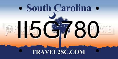 II5G780 South Carolina License Plate