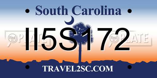 II5S172 South Carolina License Plate