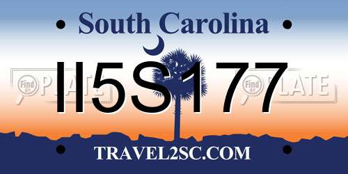 II5S177 South Carolina License Plate