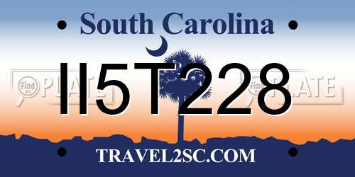 II5T228 South Carolina License Plate