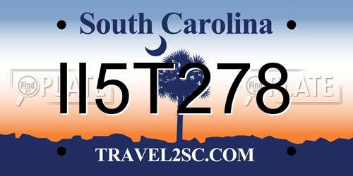 II5T278 South Carolina License Plate