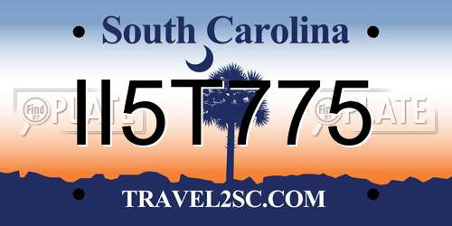 II5T775 South Carolina License Plate