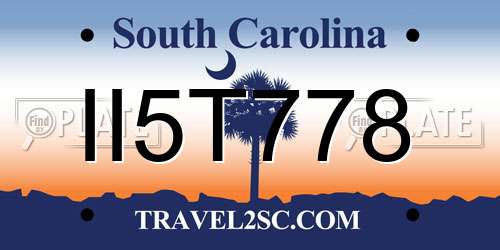 II5T778 South Carolina License Plate