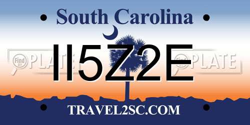 II5Z2E South Carolina License Plate