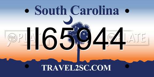 II65944 South Carolina License Plate