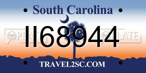 II68944 South Carolina License Plate