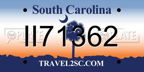 II71362 South Carolina License Plate