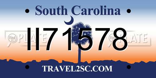 II71578 South Carolina License Plate