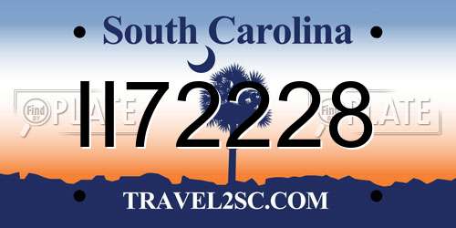 II72228 South Carolina License Plate