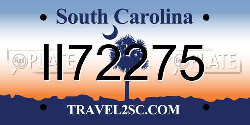 II72275 South Carolina License Plate