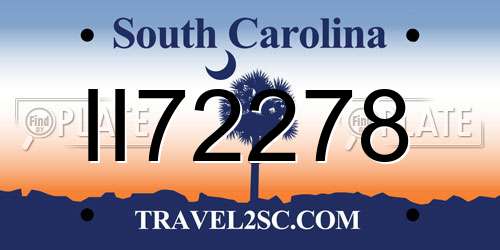 II72278 South Carolina License Plate