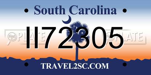II72305 South Carolina License Plate