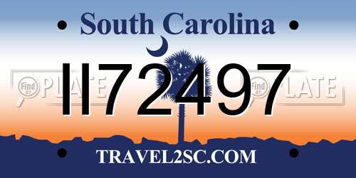 II72497 South Carolina License Plate