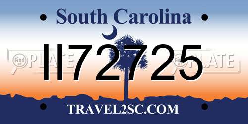II72725 South Carolina License Plate