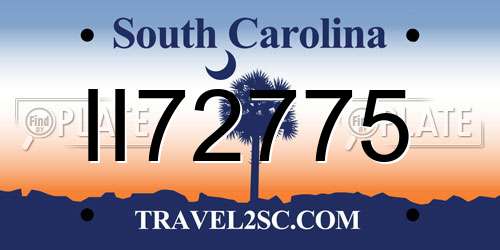 II72775 South Carolina License Plate