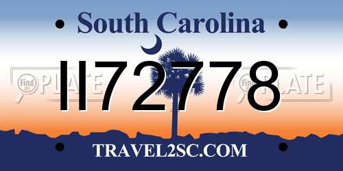 II72778 South Carolina License Plate