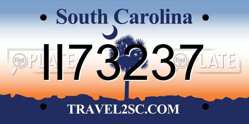 II73237 South Carolina License Plate