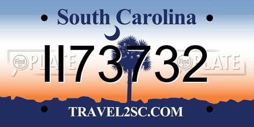 II73732 South Carolina License Plate
