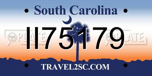 II75179 South Carolina License Plate