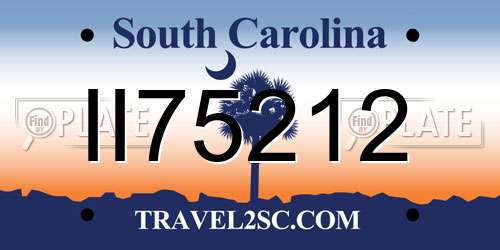 II75212 South Carolina License Plate