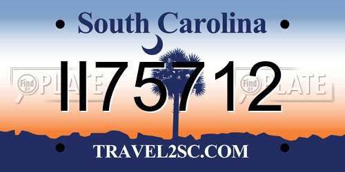 II75712 South Carolina License Plate