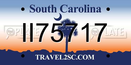 II75717 South Carolina License Plate