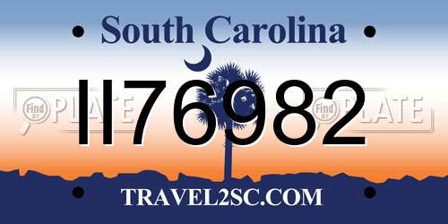 II76982 South Carolina License Plate