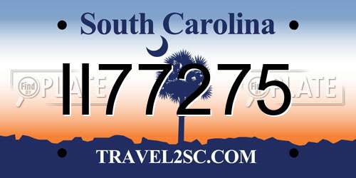 II77275 South Carolina License Plate