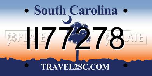 II77278 South Carolina License Plate