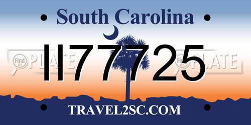 II77725 South Carolina License Plate